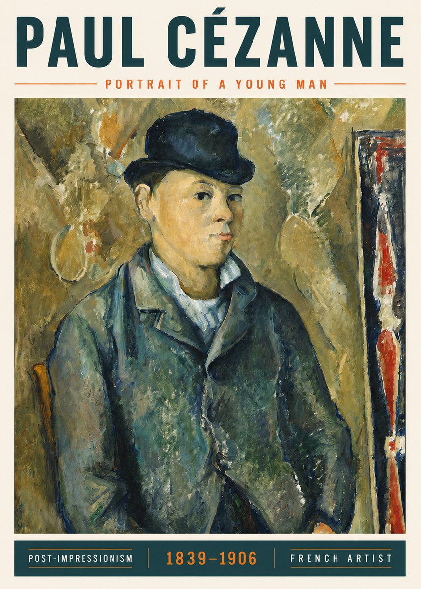 Paul Cézanne Portrait of a Young Man No5 - Plakát