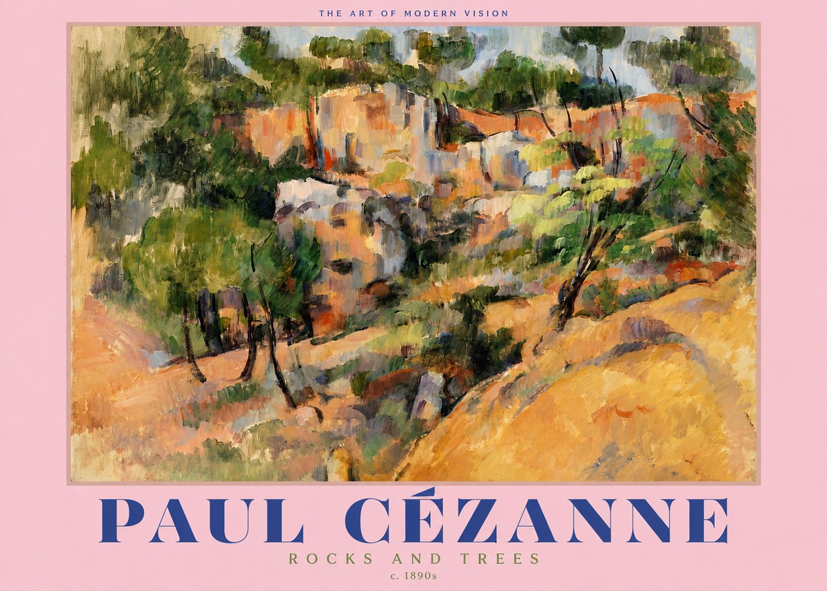 Paul Cézanne Rocks and Trees III No2 - Plakát