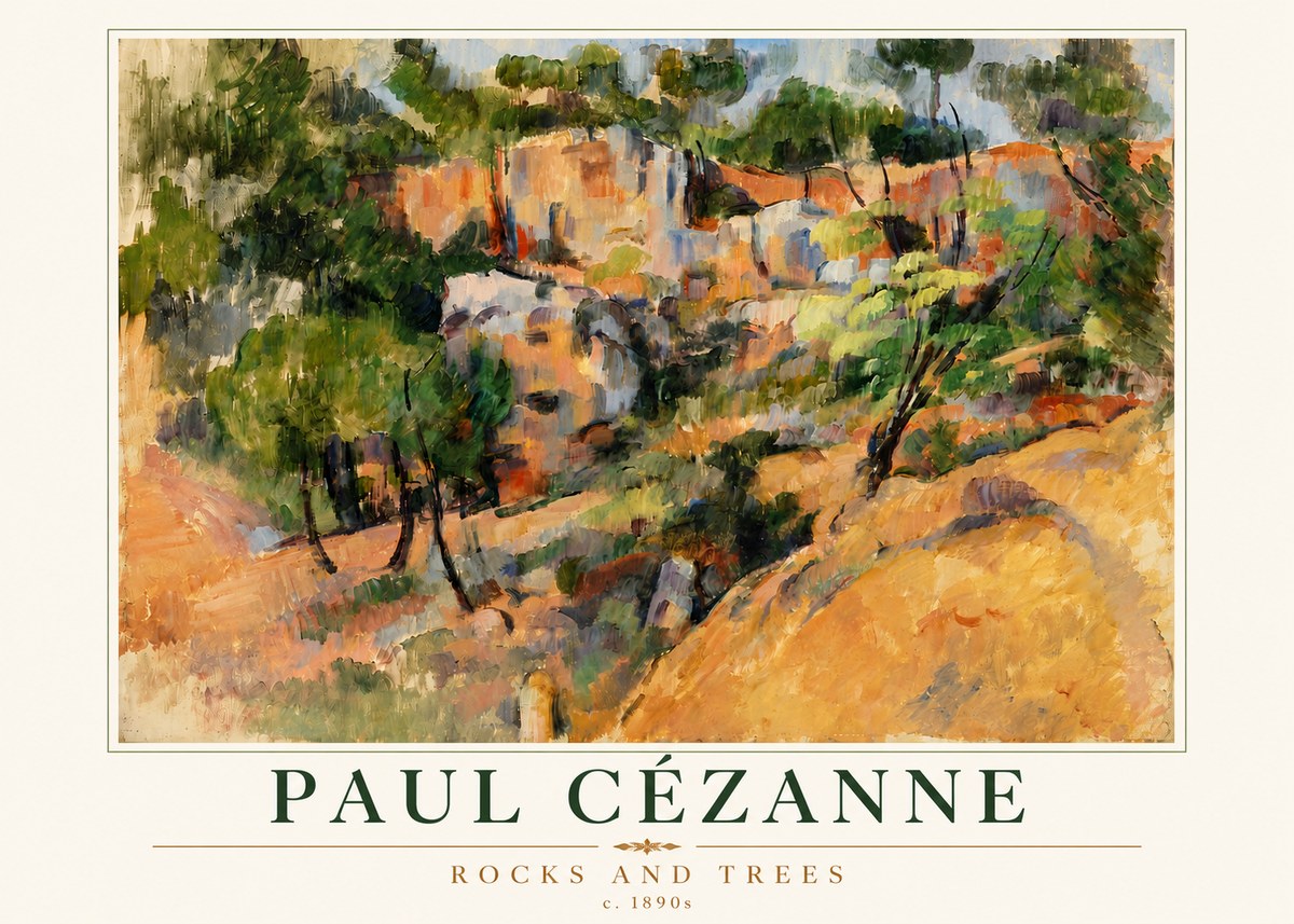Paul Cézanne Rocks and Trees III No4 - Plakát