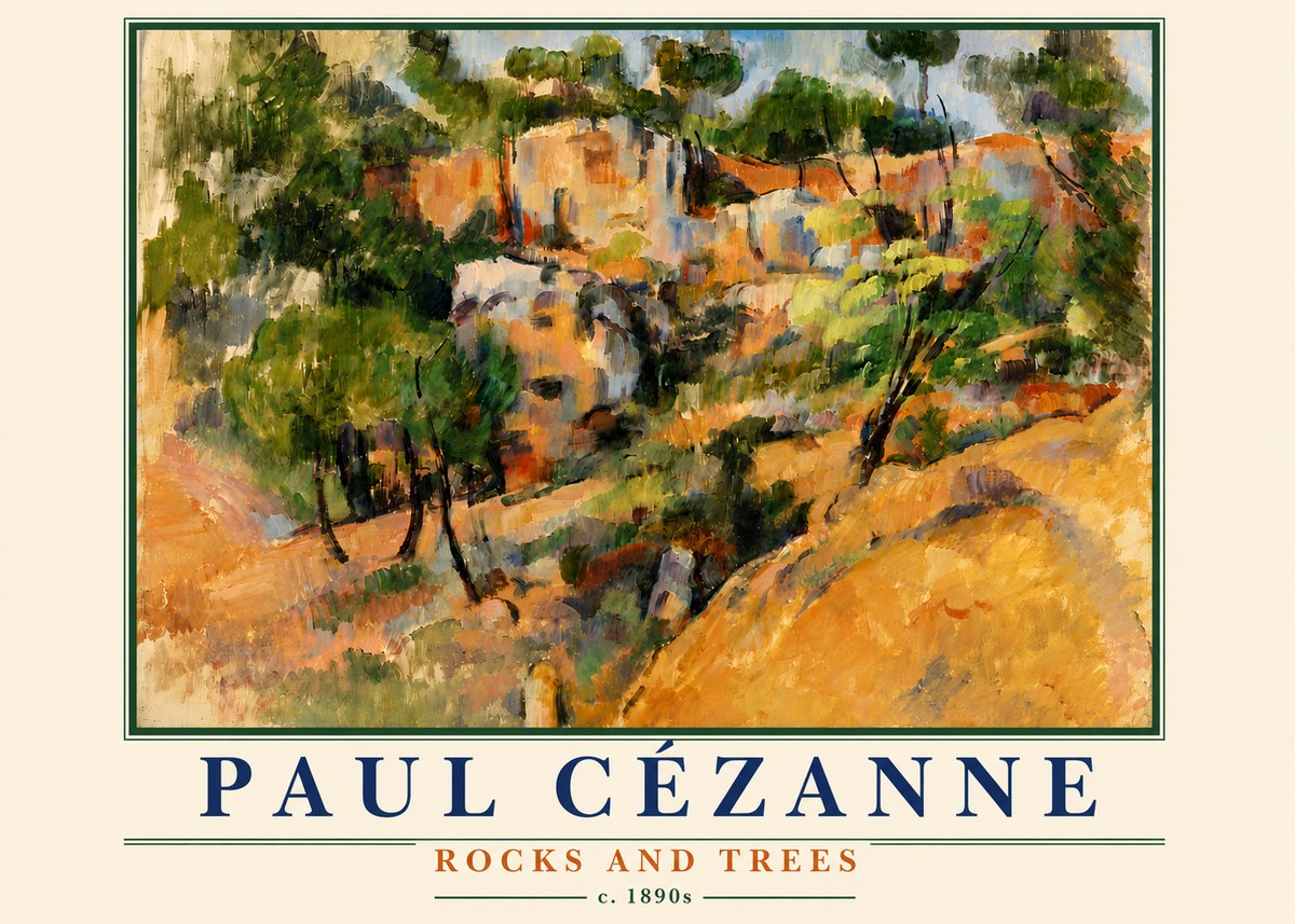 Paul Cézanne Rocks and Trees III No6 - Plakát