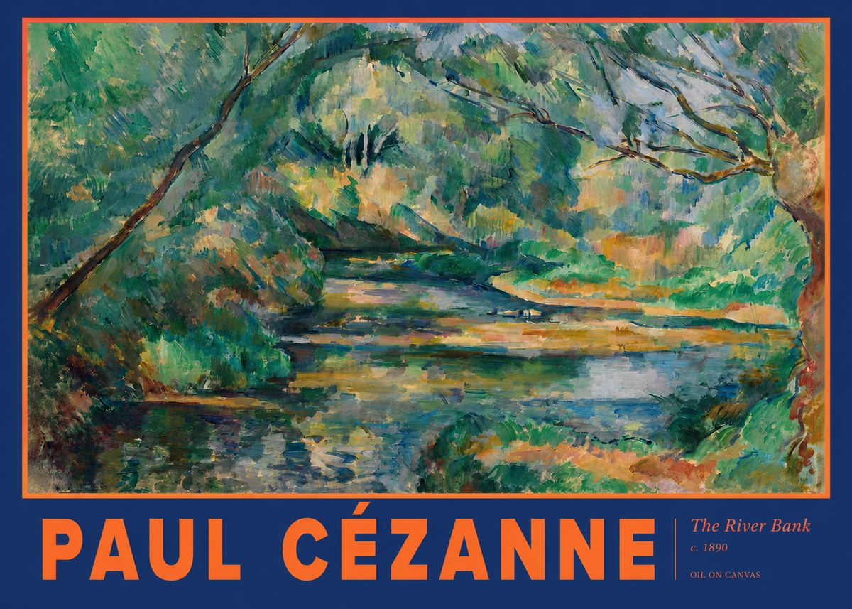 Paul Cézanne The River Bank No2 - Plakát