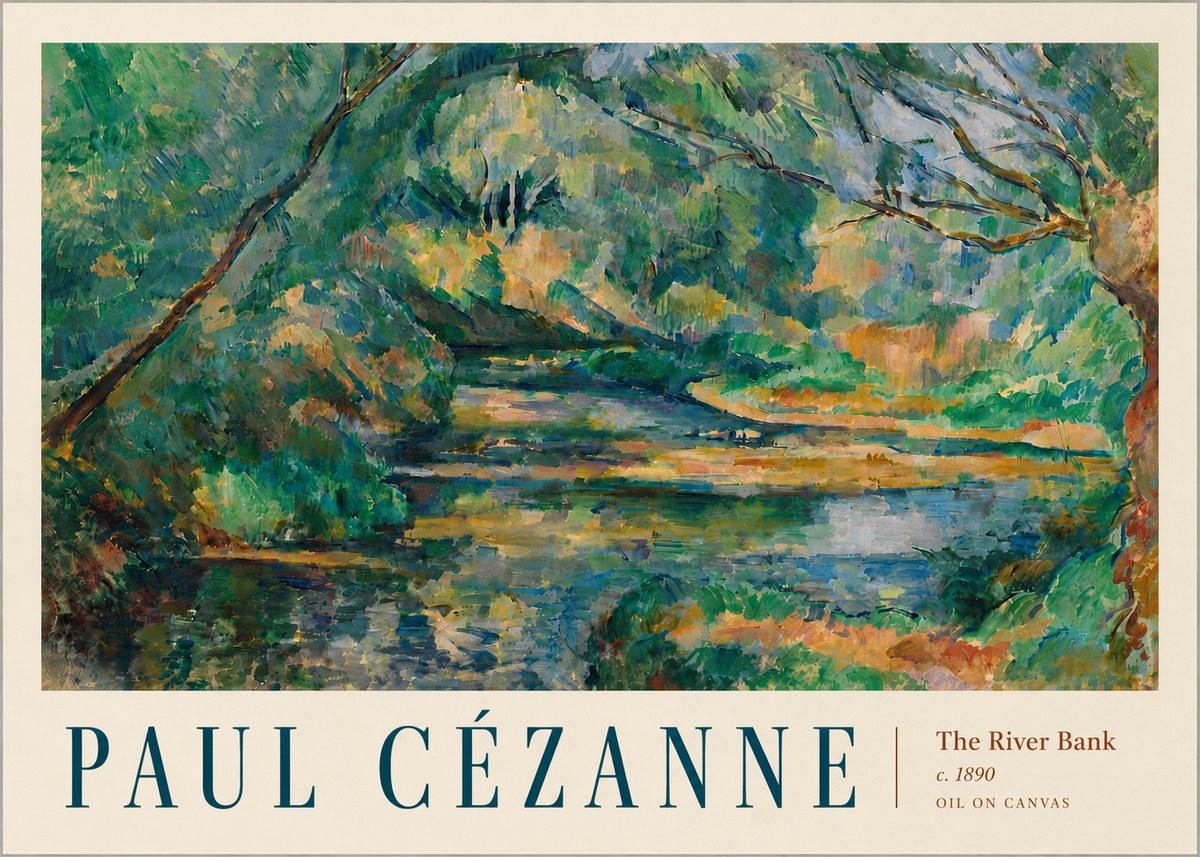 Paul Cézanne The River Bank No5 - Plakát
