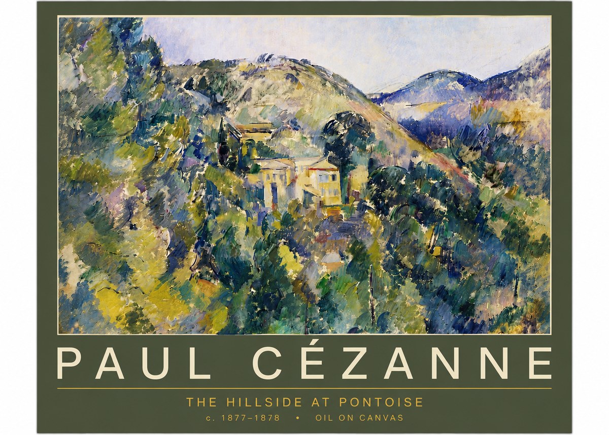Paul Cézanne The Hillside at Pontoise No6 - Plakát
