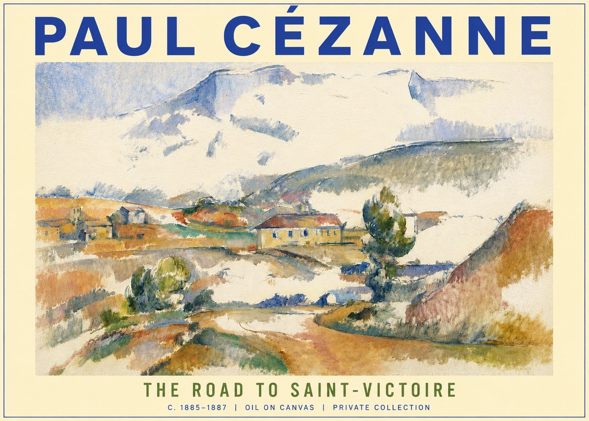 Paul Cézanne The Road to Saint-victoire No3 - Plakát