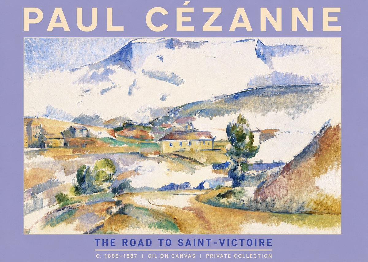 Paul Cézanne The Road to Saint-victoire No4 - Plakát