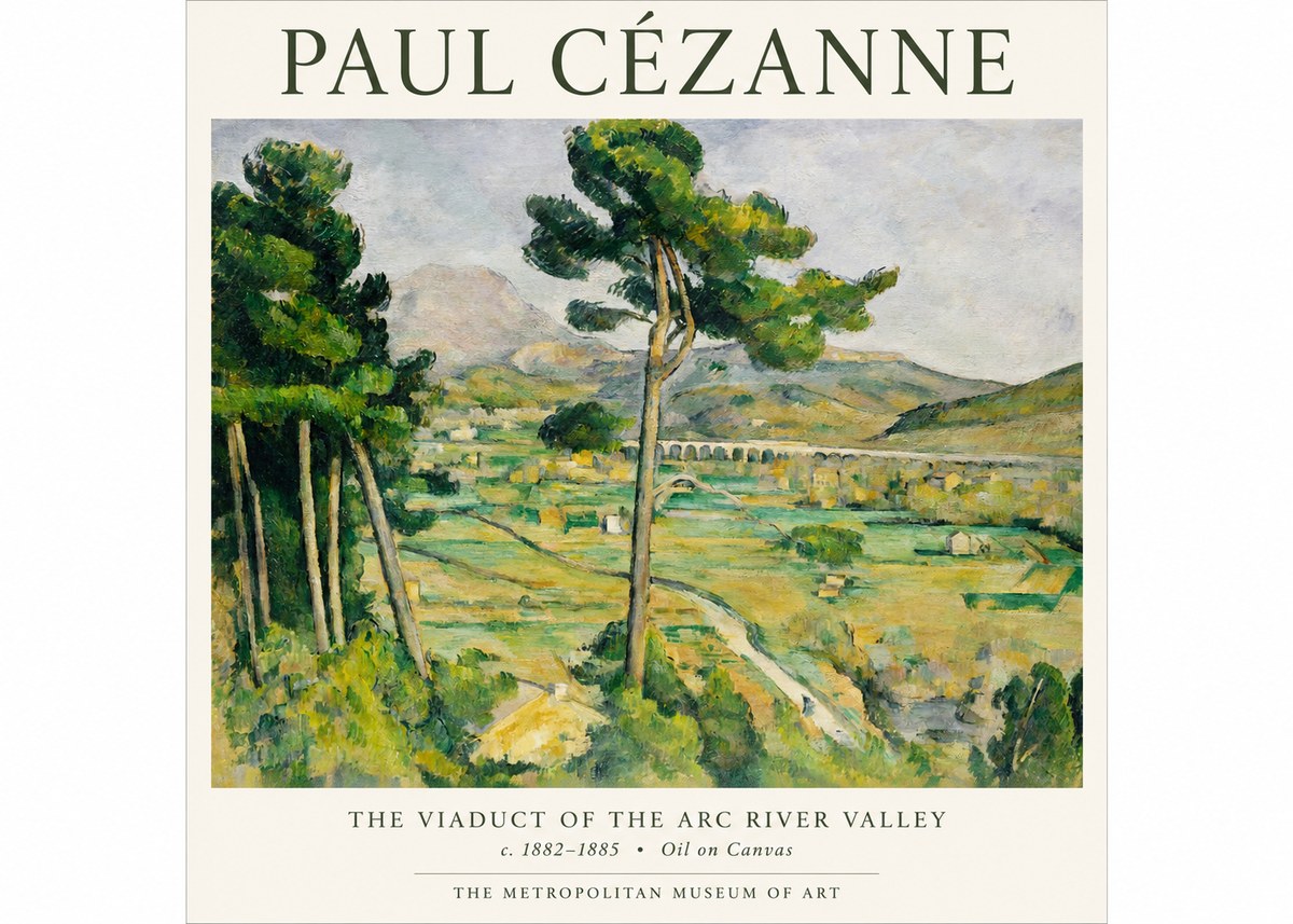 Paul Cézanne The Viaduct of the Arc River Valley No1 - Plakát