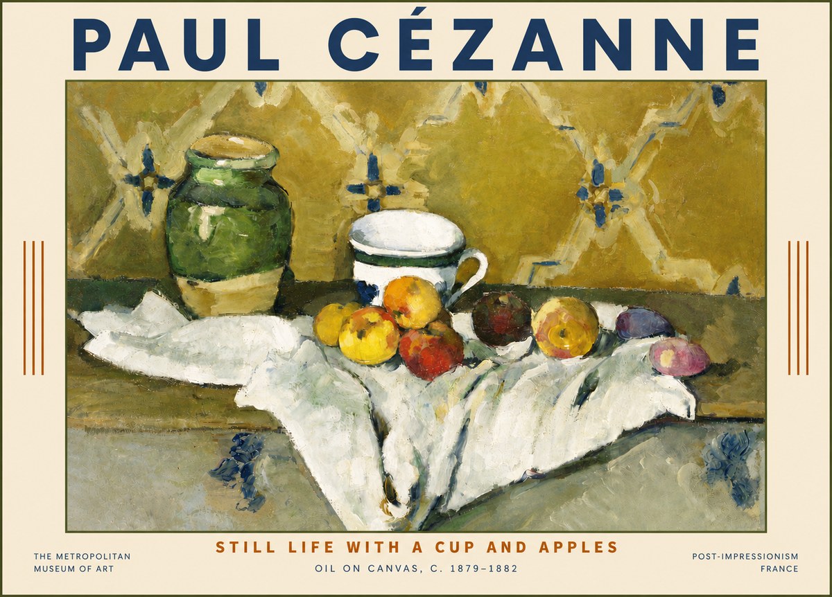 Paul Cézanne Still Life with a Cup and Apples No6 - Plakát