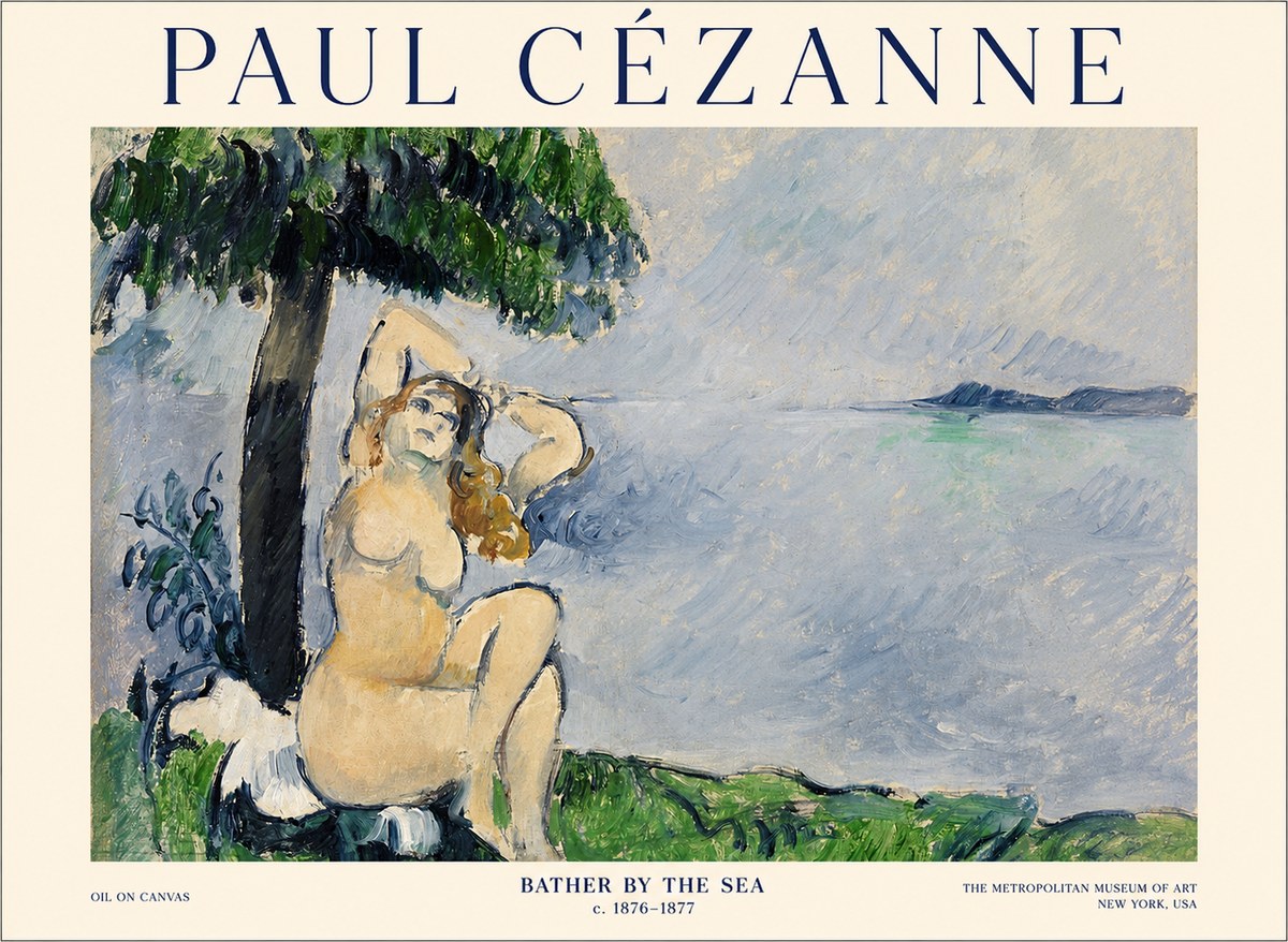 Paul Cézanne Bather by the Sea No1 - Plakát