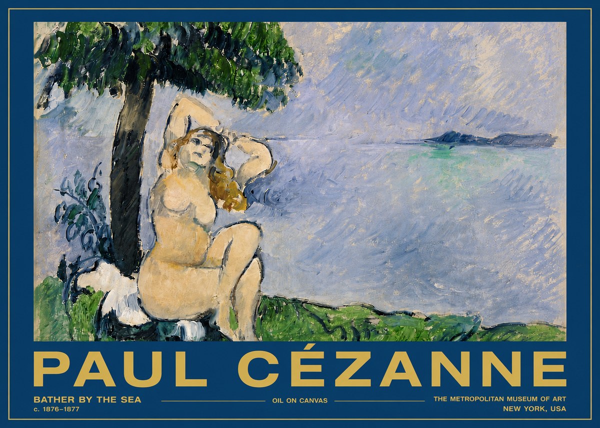 Paul Cézanne Bather by the Sea No5 - Plakát