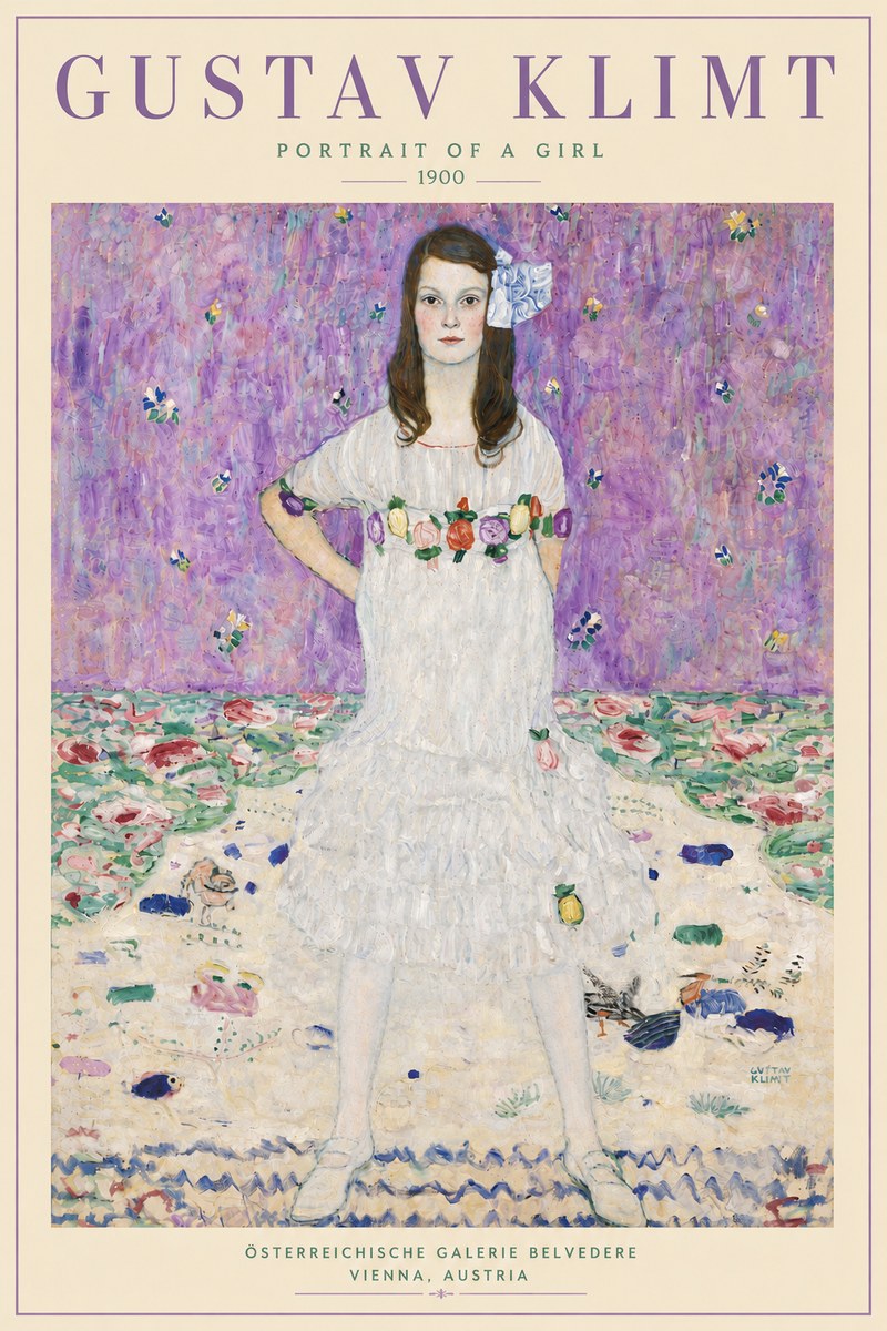 Klimt Portrait of a Girl No6 - Plakát