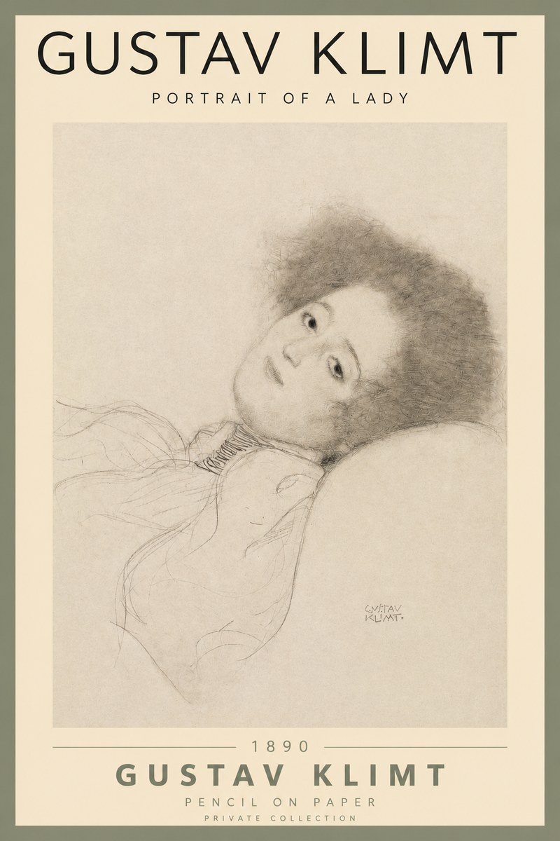 Klimt Portrait of a Lady No2 - Plakát