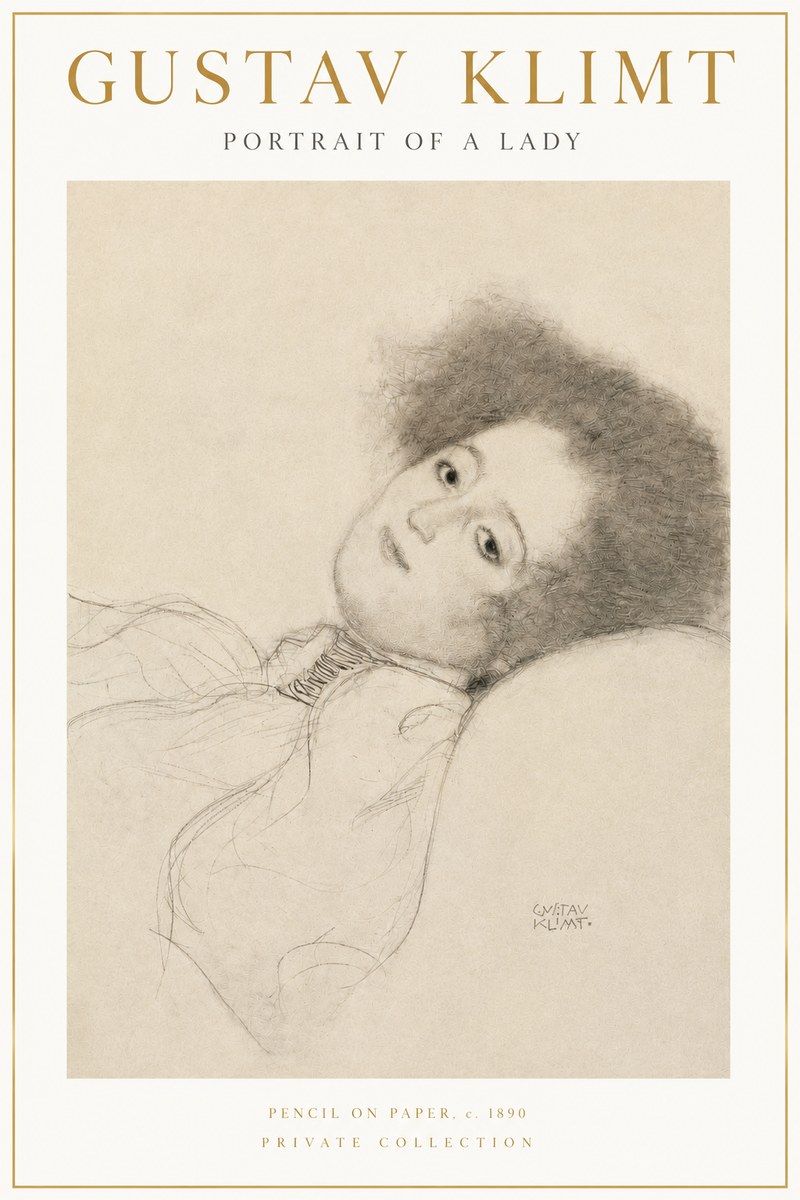 Klimt Portrait of a Lady No3 - Plakát