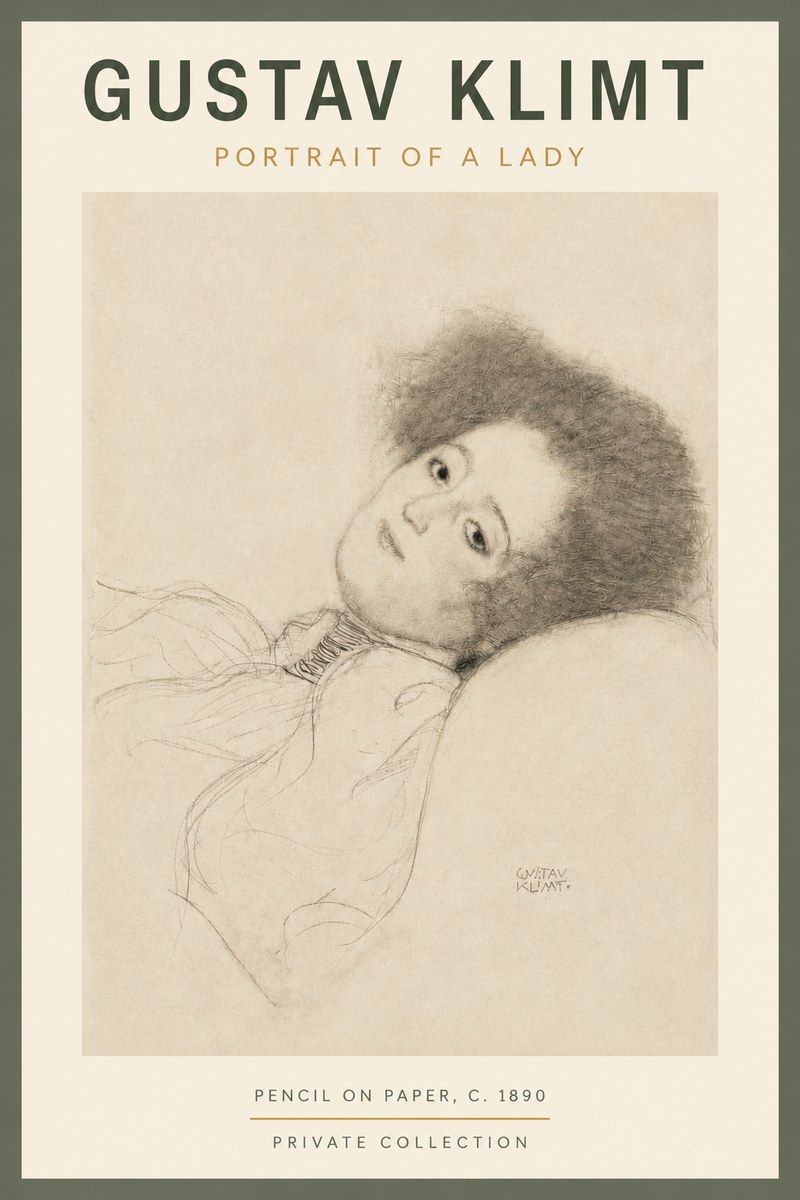 Klimt Portrait of a Lady No4 - Plakát