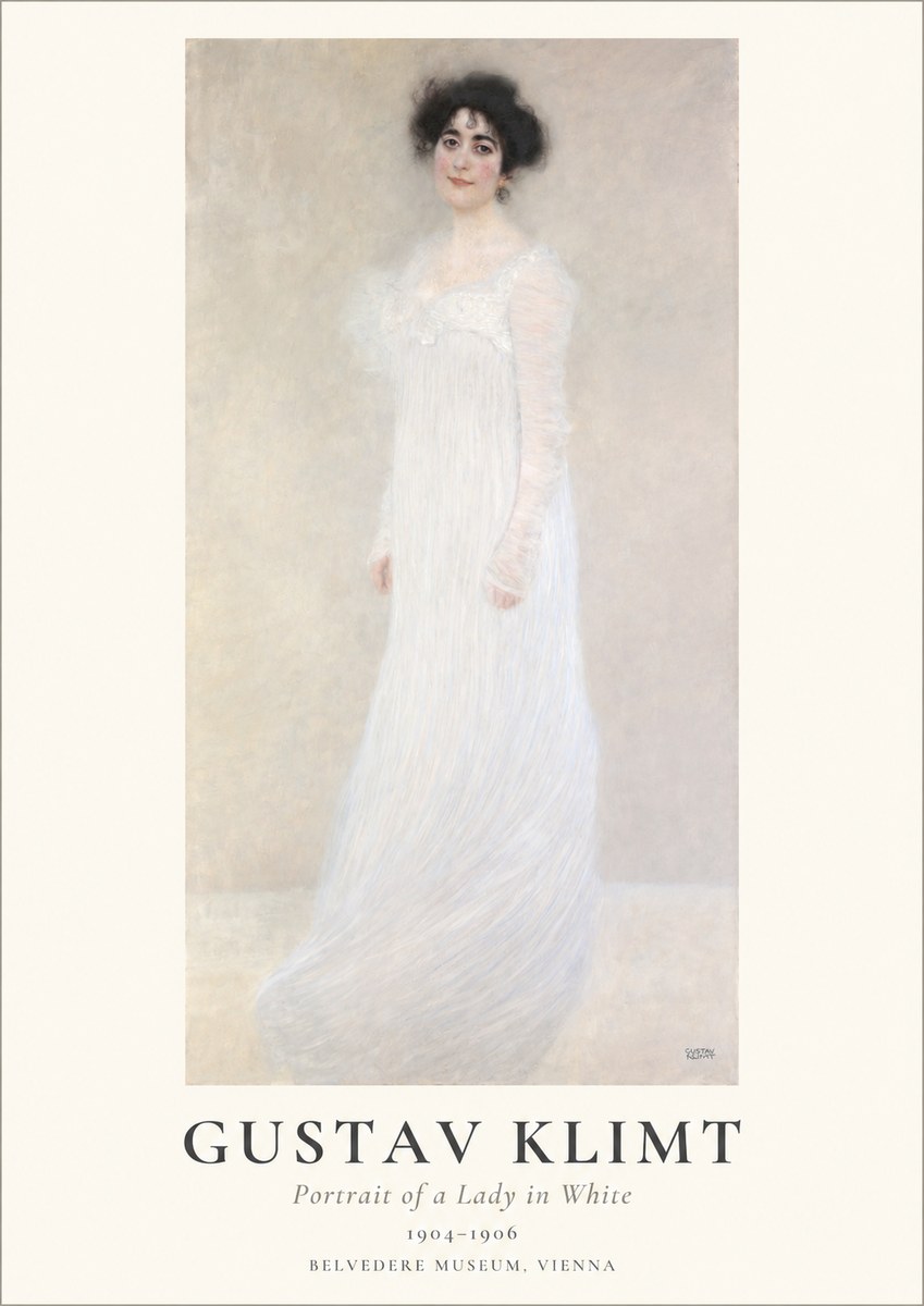 Klimt Portrait of a Lady in White No1 - Plakát