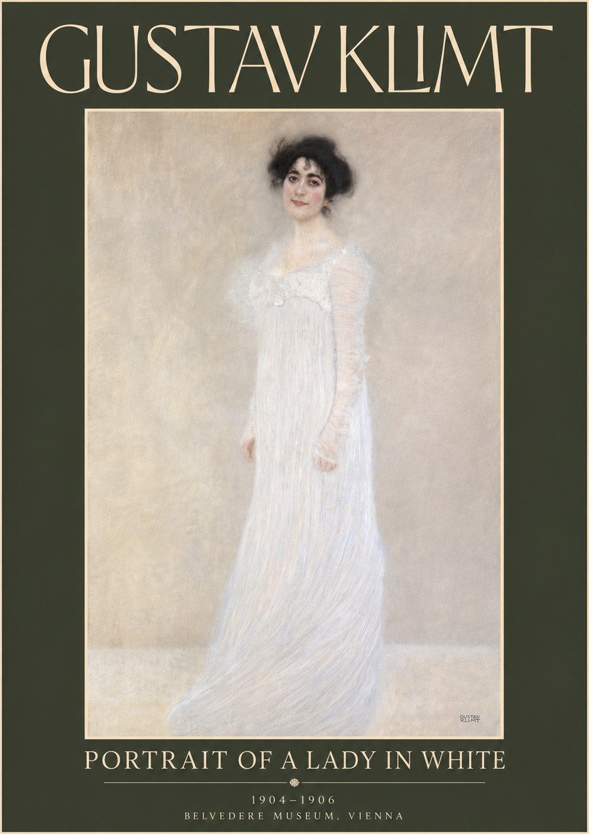 Klimt Portrait of a Lady in White No5 - Plakát