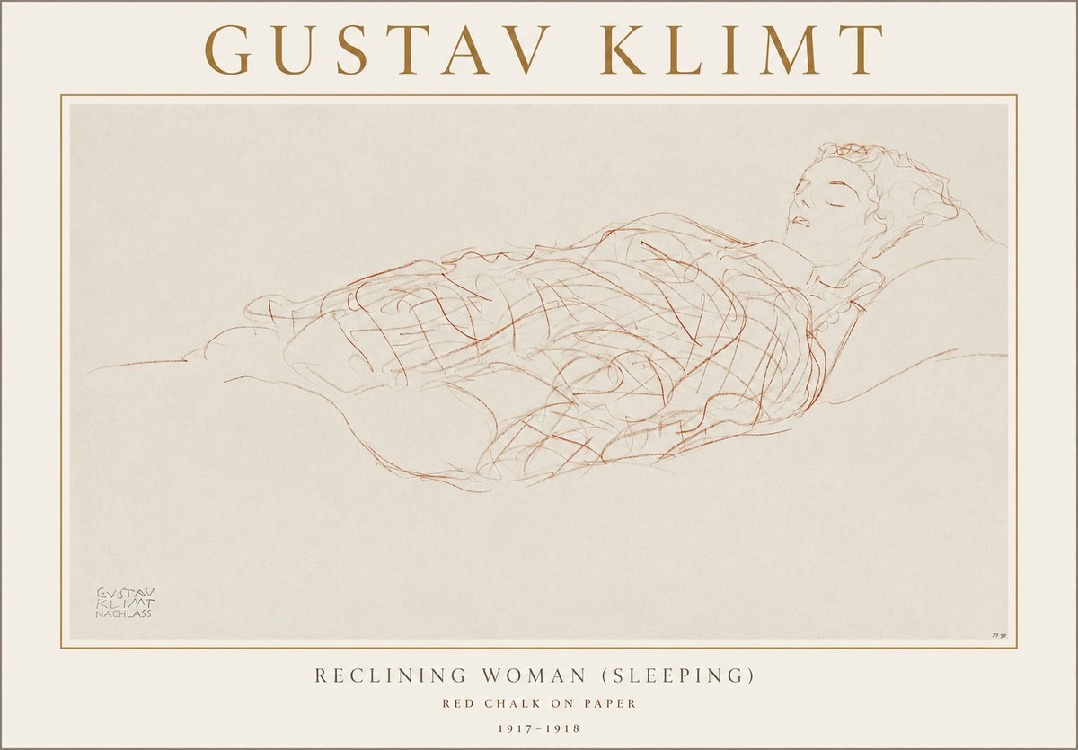 Klimt Reclining Woman (Sleeping) I No1 - Plakát