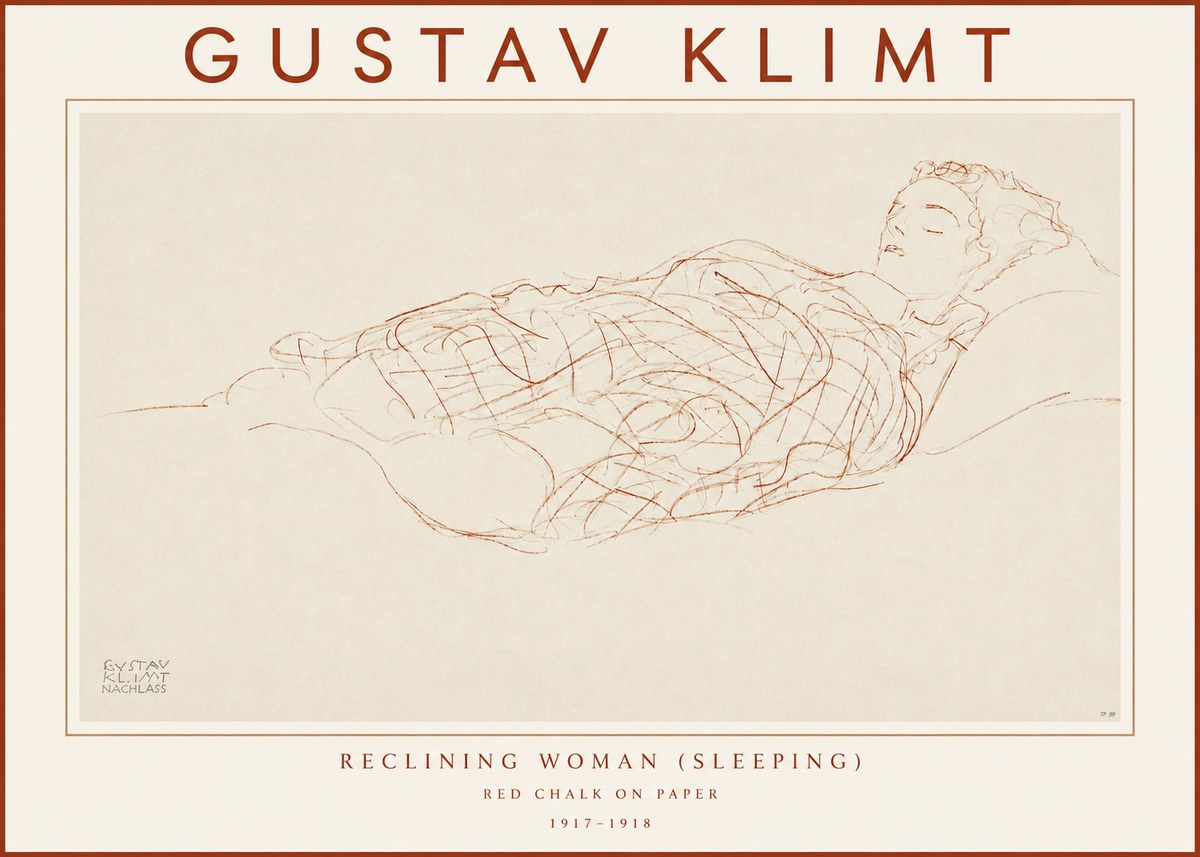 Klimt Reclining Woman (Sleeping) I No3 - Plakát