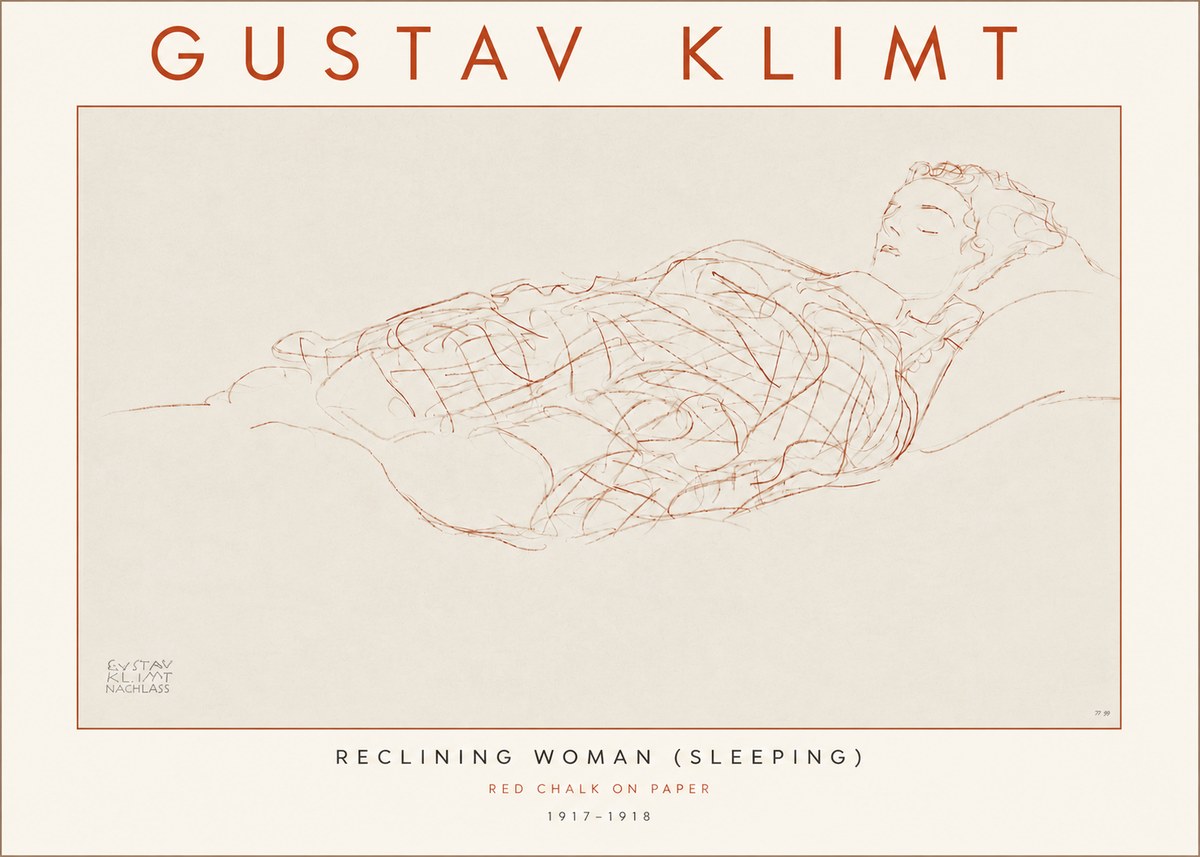 Klimt Reclining Woman (Sleeping) I No4 - Plakát