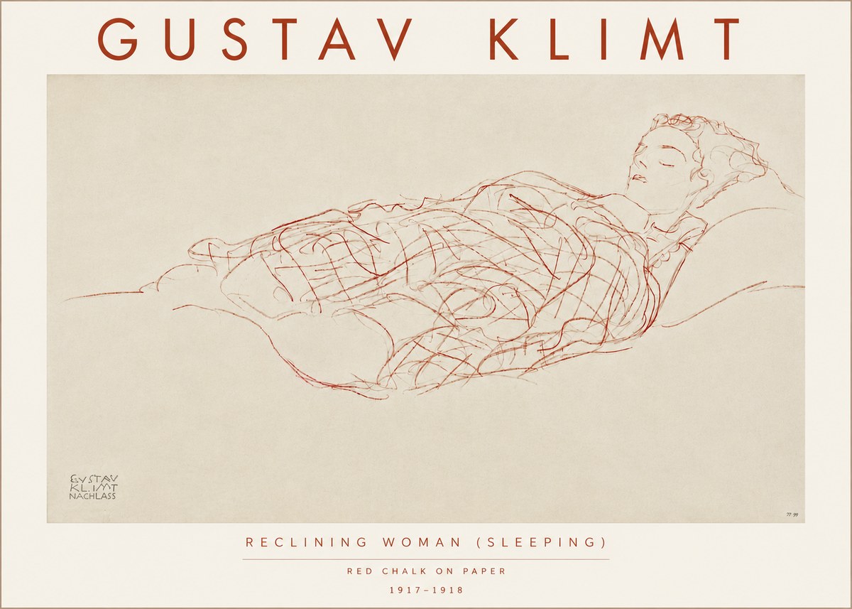 Klimt Reclining Woman (Sleeping) I No5 - Plakát