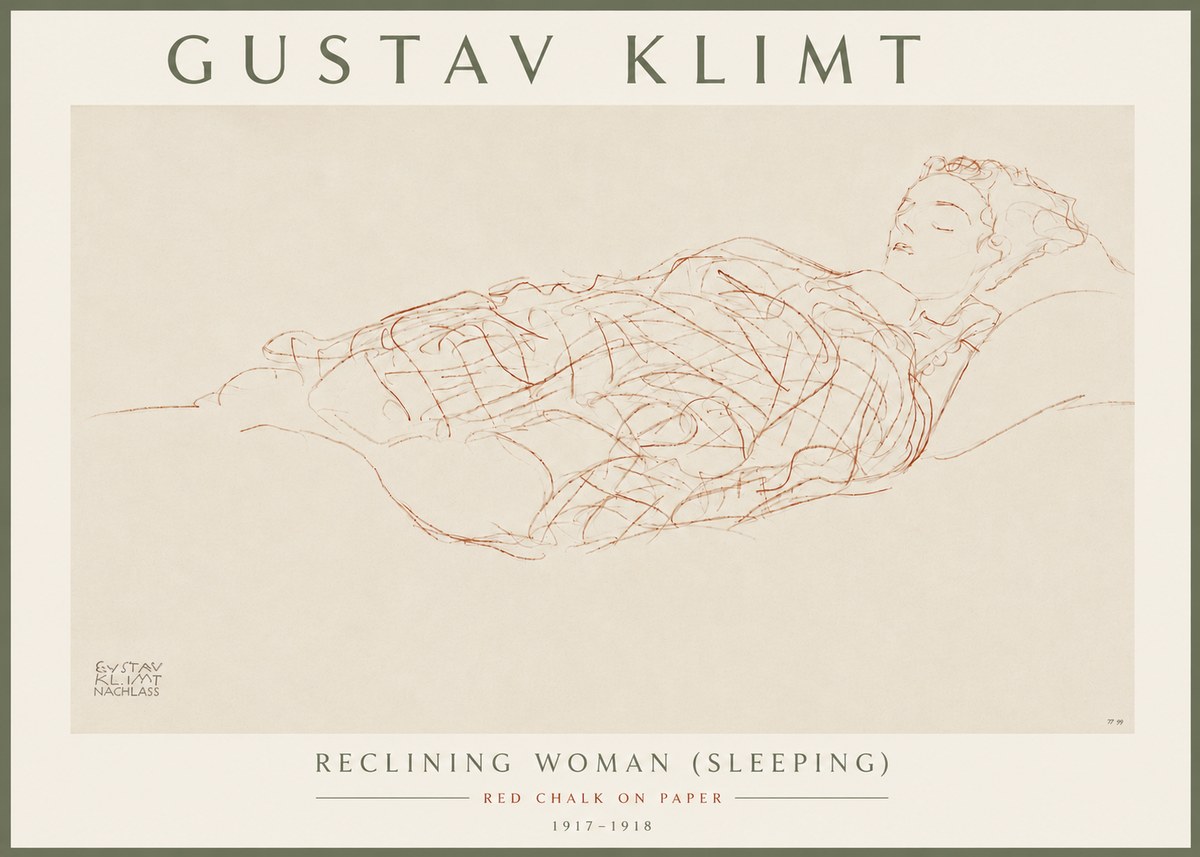 Klimt Reclining Woman (Sleeping) I No6 - Plakát