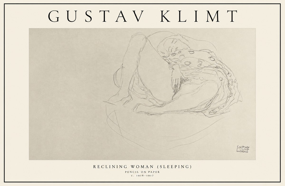 Klimt Reclining Woman (Sleeping) II No1 - Plakát