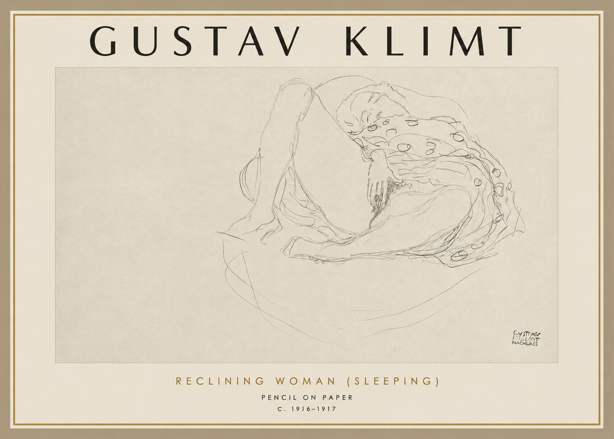 Klimt Reclining Woman (Sleeping) II No2 - Plakát
