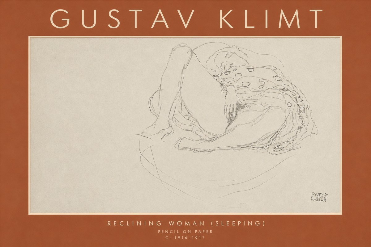 Klimt Reclining Woman (Sleeping) II No4 - Plakát
