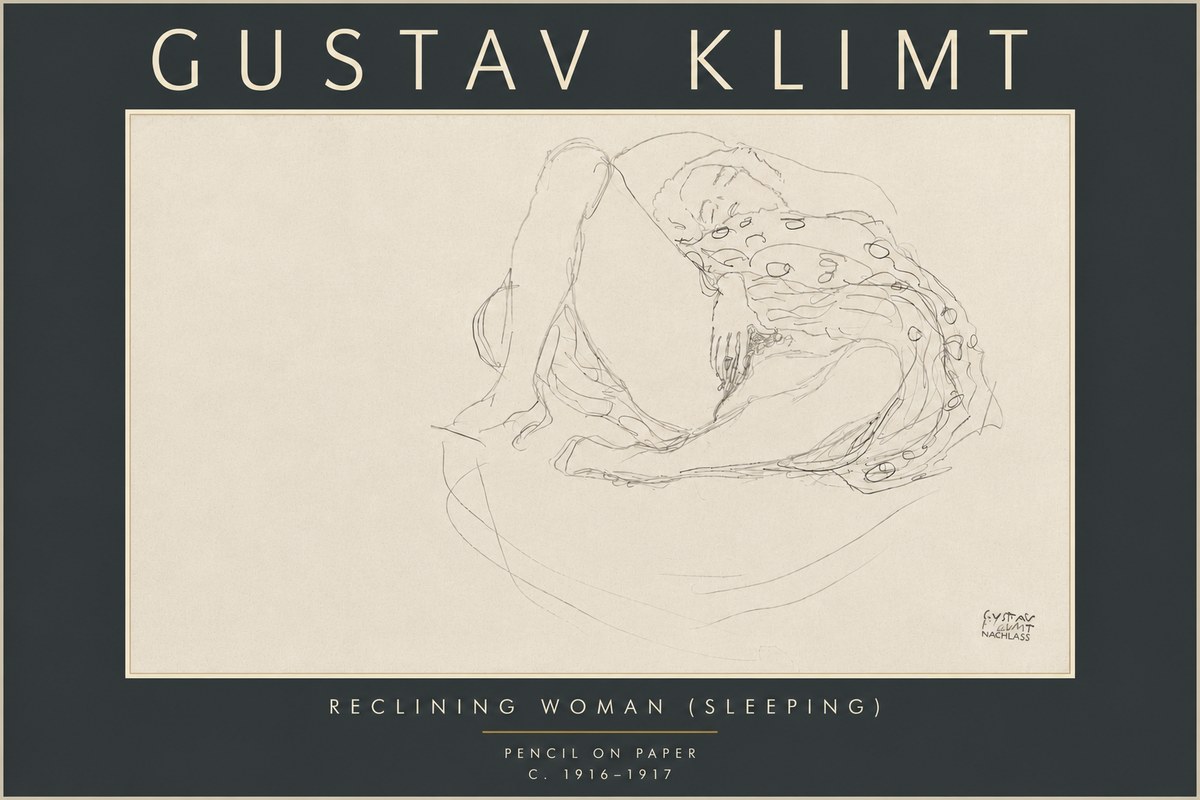 Klimt Reclining Woman (Sleeping) II No6 - Plakát