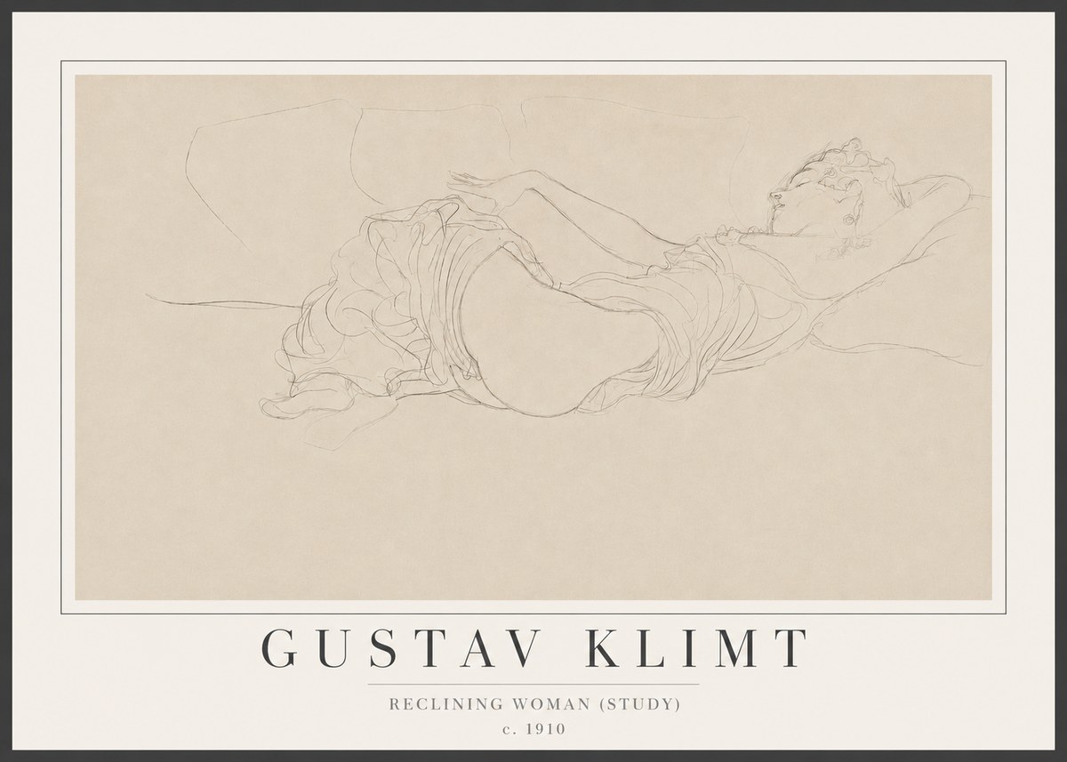 Klimt Reclining Woman (Study) No2 - Plakát