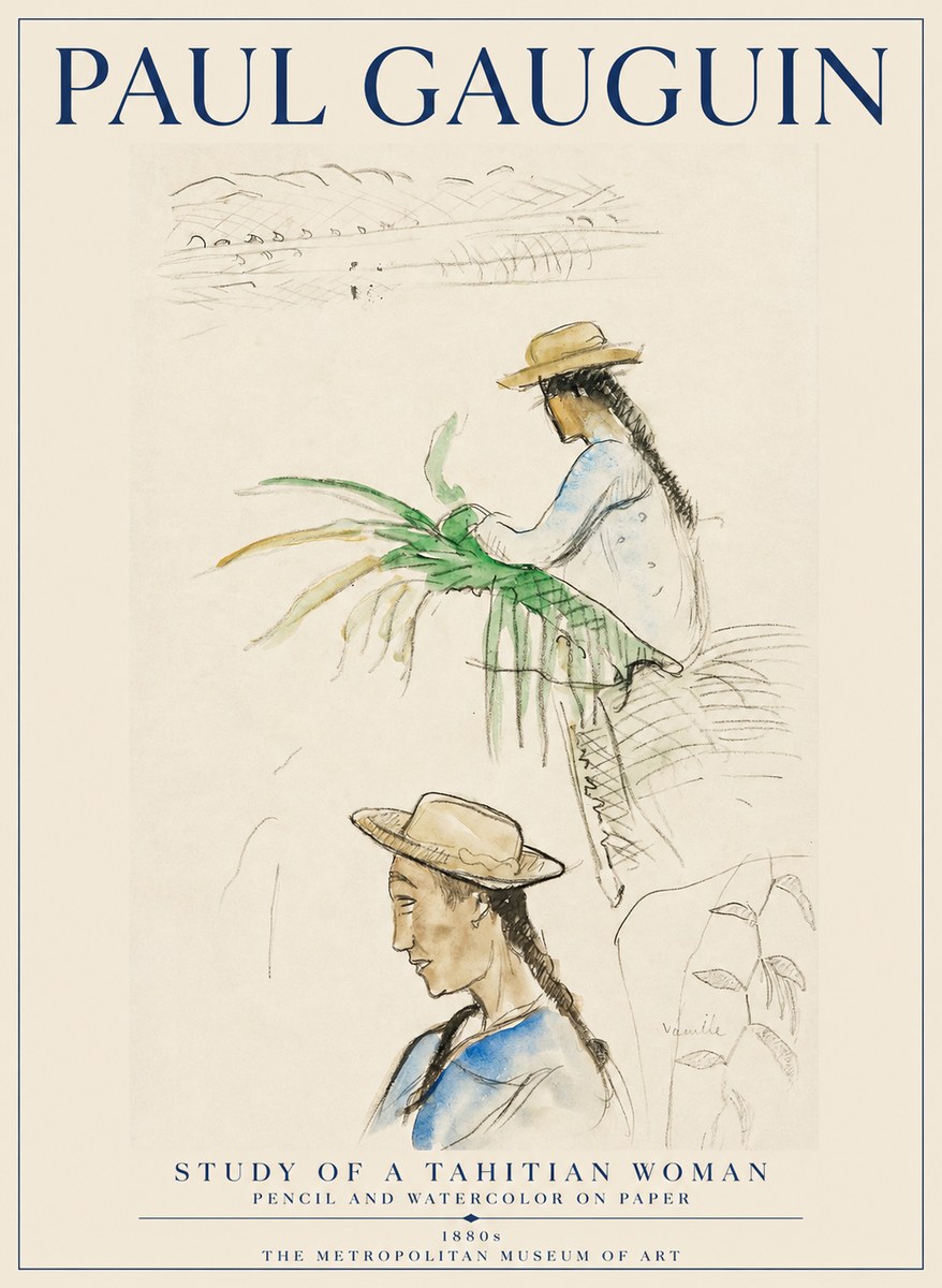 Paul Gauguin Study of a Tahitian Woman I No1 - Plakát