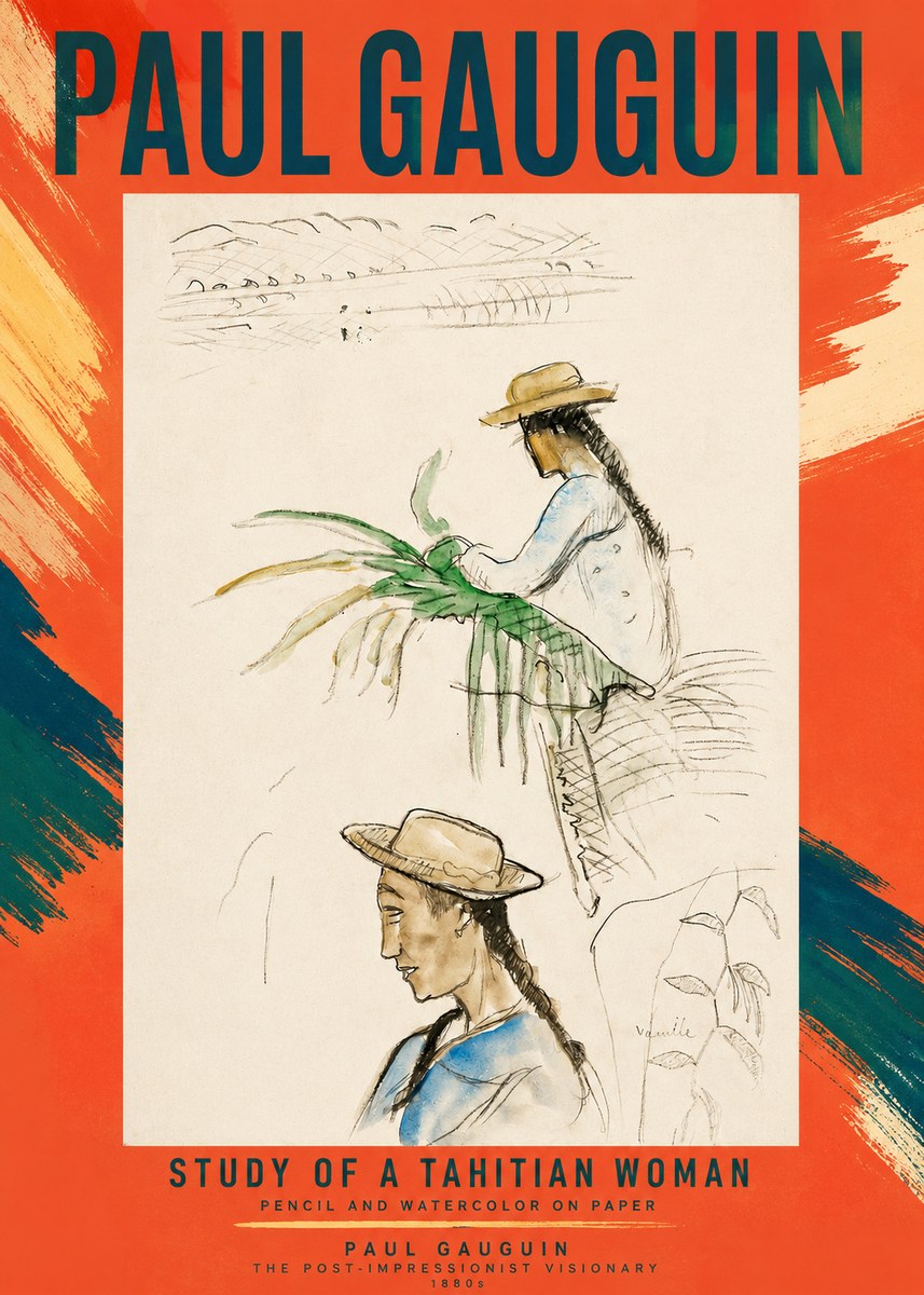 Paul Gauguin Study of a Tahitian Woman I No2 - Plakát
