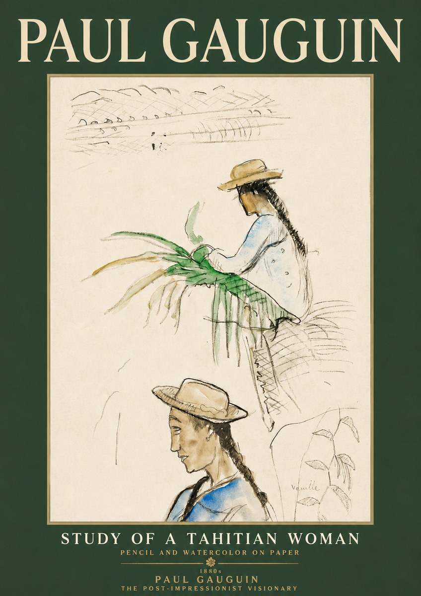 Paul Gauguin Study of a Tahitian Woman I No4 - Plakát