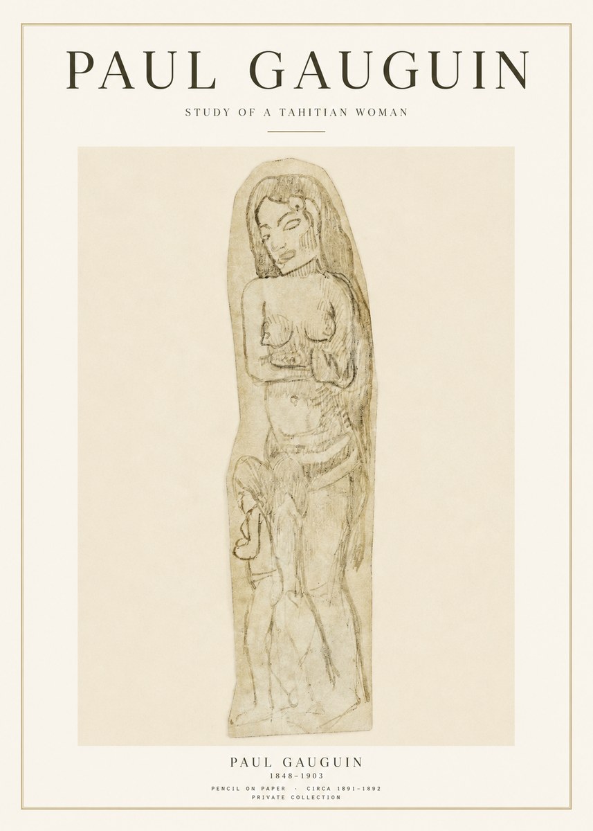 Paul Gauguin Study of a Tahitian Woman II No1 - Plakát