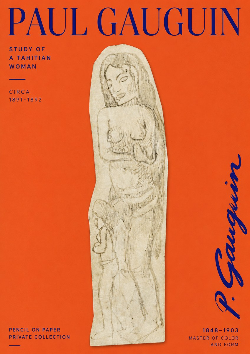 Paul Gauguin Study of a Tahitian Woman II No2 - Plakát