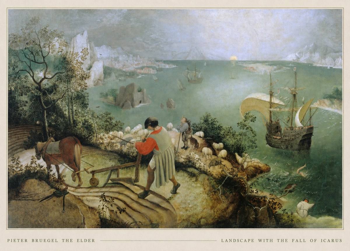 Pieter Bruegel Landscape with the Fall of Icarus I No5 - Plakát