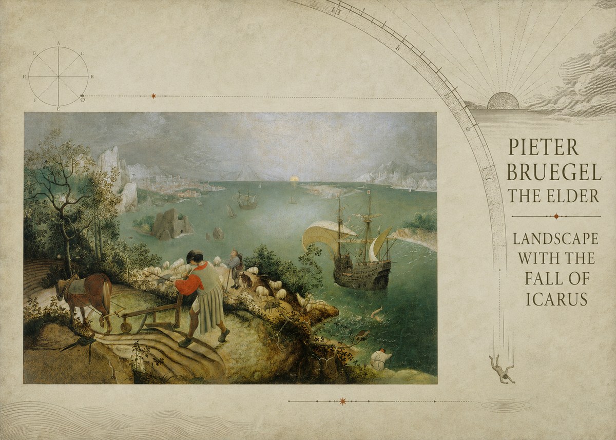 Pieter Bruegel Landscape with the Fall of Icarus I No6 - Plakát
