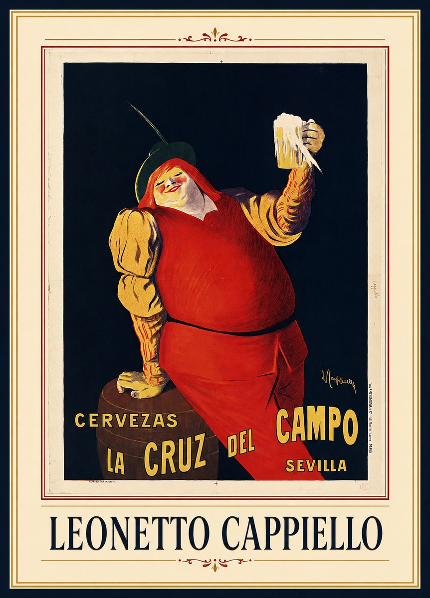 Leonetto Cappiello Cervezas La Cruz Del Campo No1 - Plakát