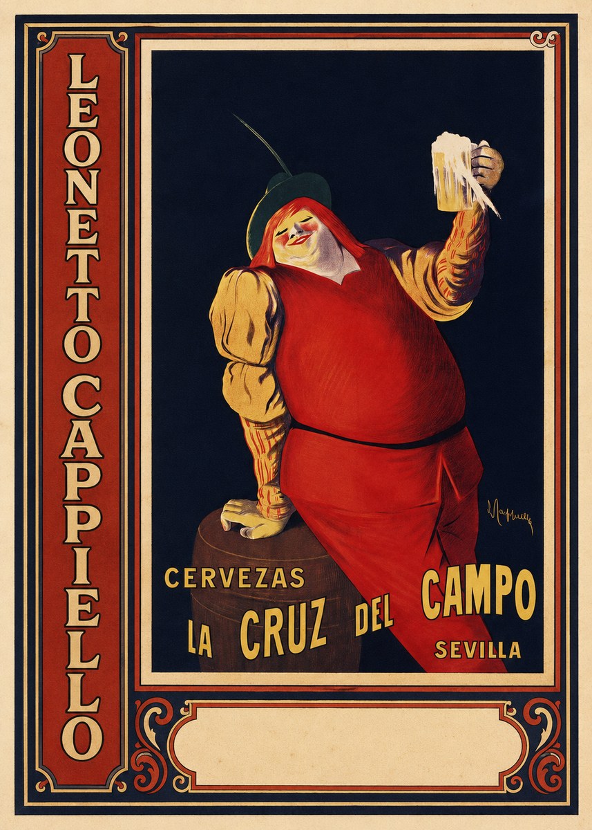 Leonetto Cappiello Cervezas La Cruz Del Campo No3 - Plakát