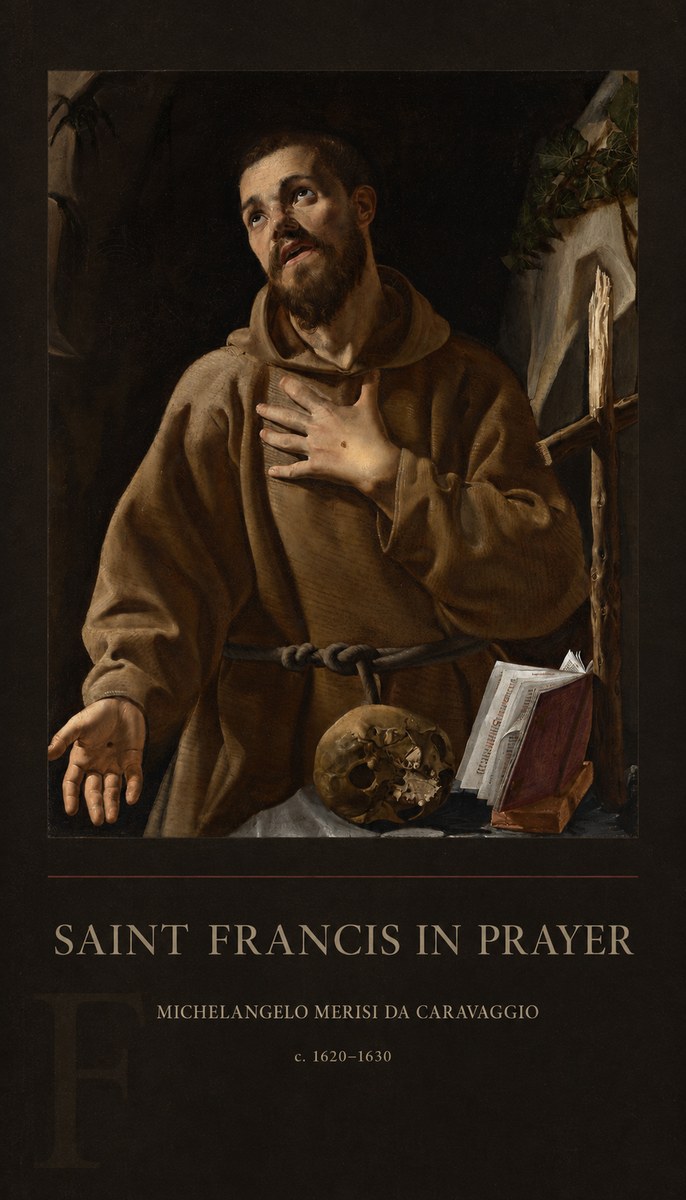 Michelangelo Merisi da Caravaggio Saint Francis in Prayer I No4 - Plakát