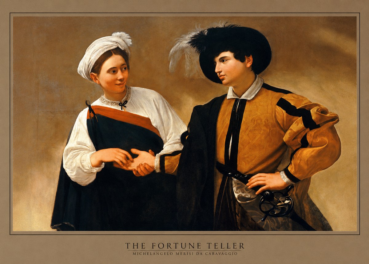 Michelangelo Merisi da Caravaggio The Fortune Teller I No5 - Plakát