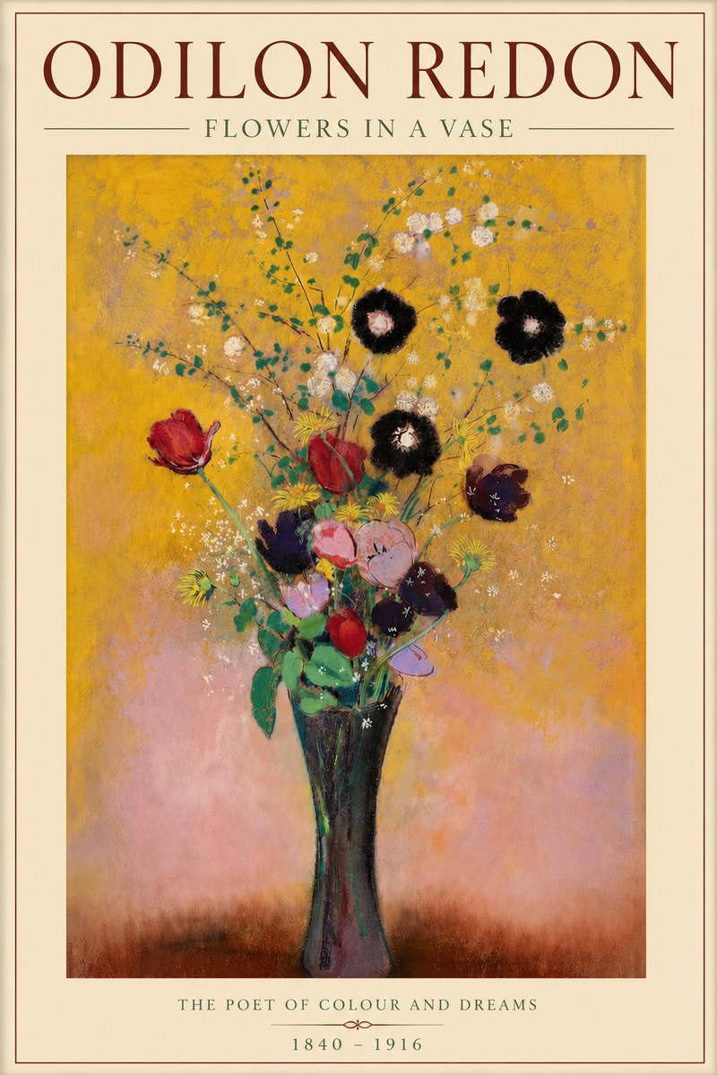 Odilon Redon Flowers in a Vase IV No3 - Plakát