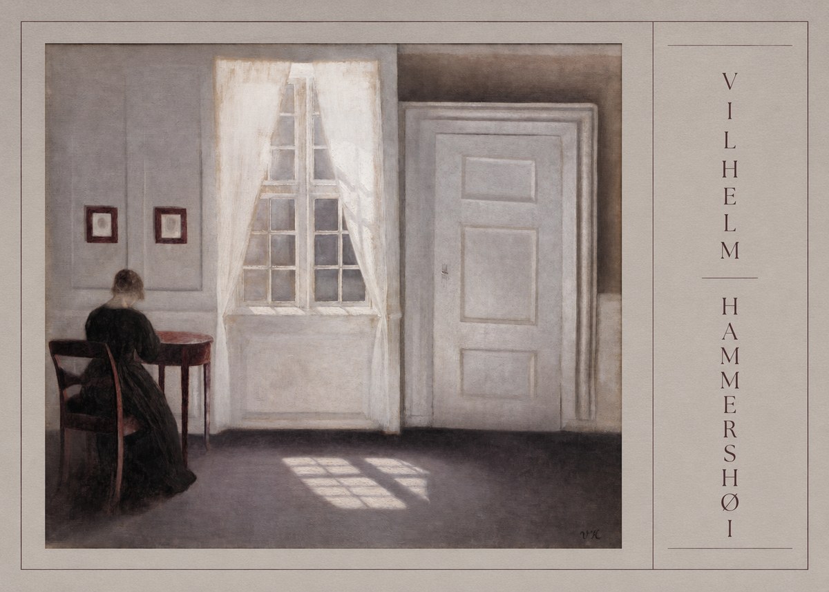 Vilhelm Hammershøi Interior with a Woman from the Back No2 - Plakát