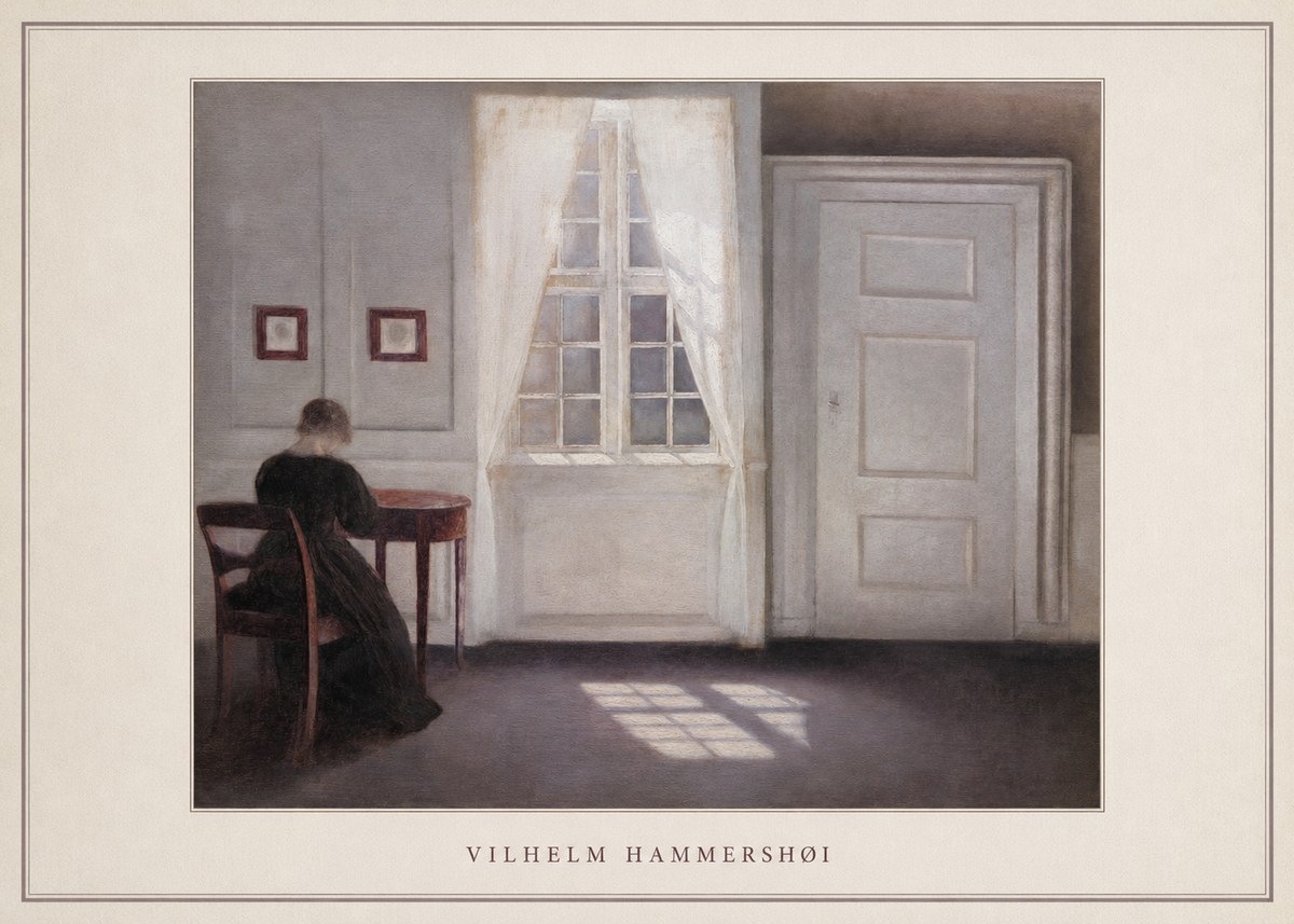 Vilhelm Hammershøi Interior with a Woman from the Back No4 - Plakát