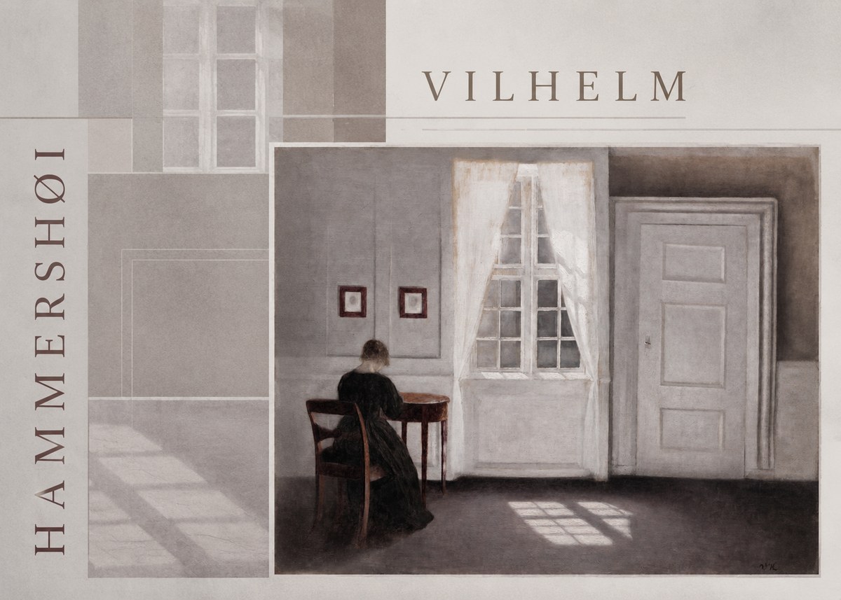 Vilhelm Hammershøi Interior with a Woman from the Back No6 - Plakát