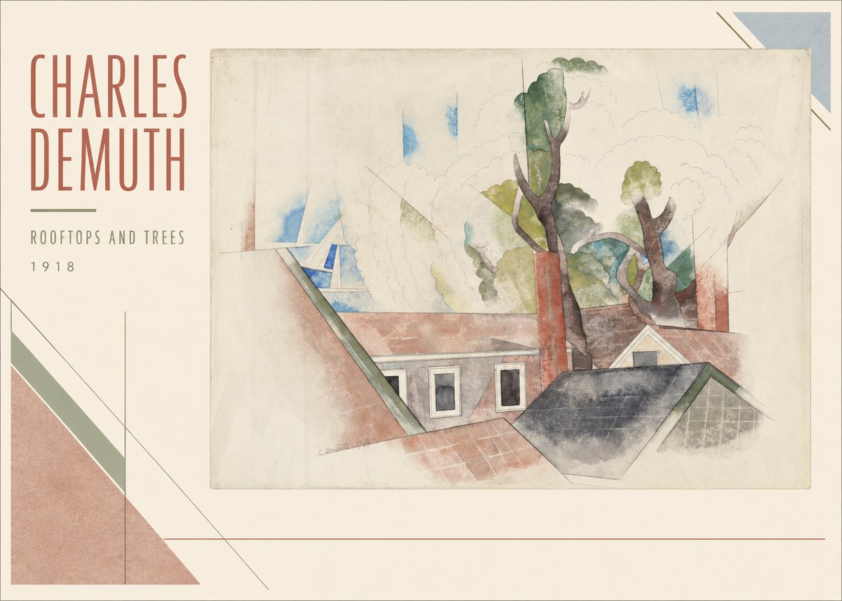 Charles Demuth Rooftops and Trees No2 - Plakát