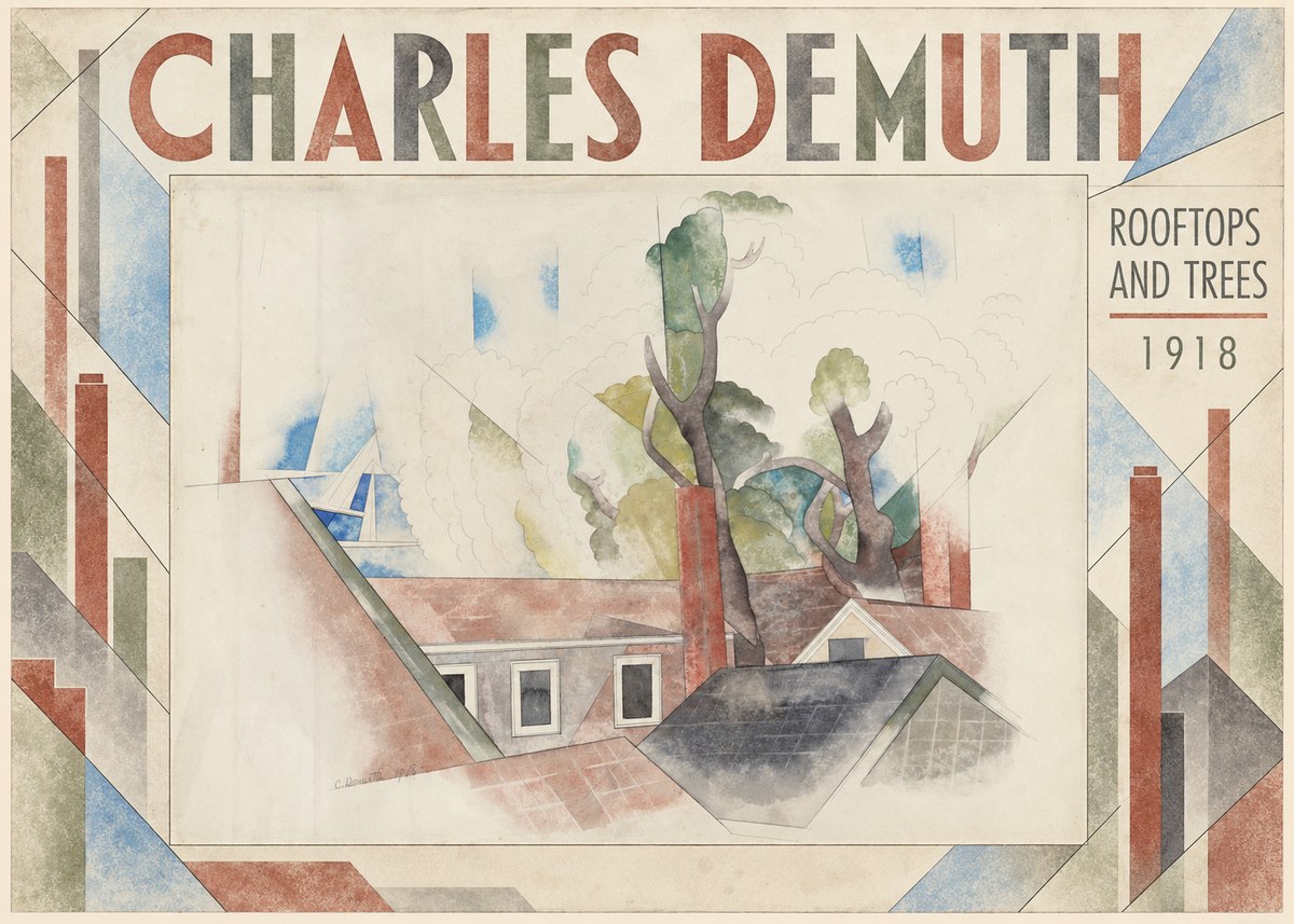 Charles Demuth Rooftops and Trees No4 - Plakát