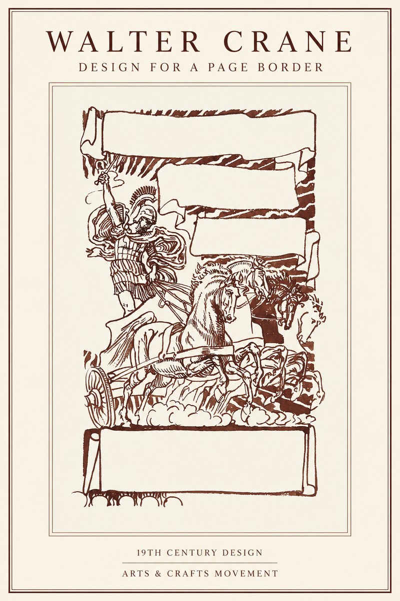 Walter Crane Design for a Page Border No1 - Plakát