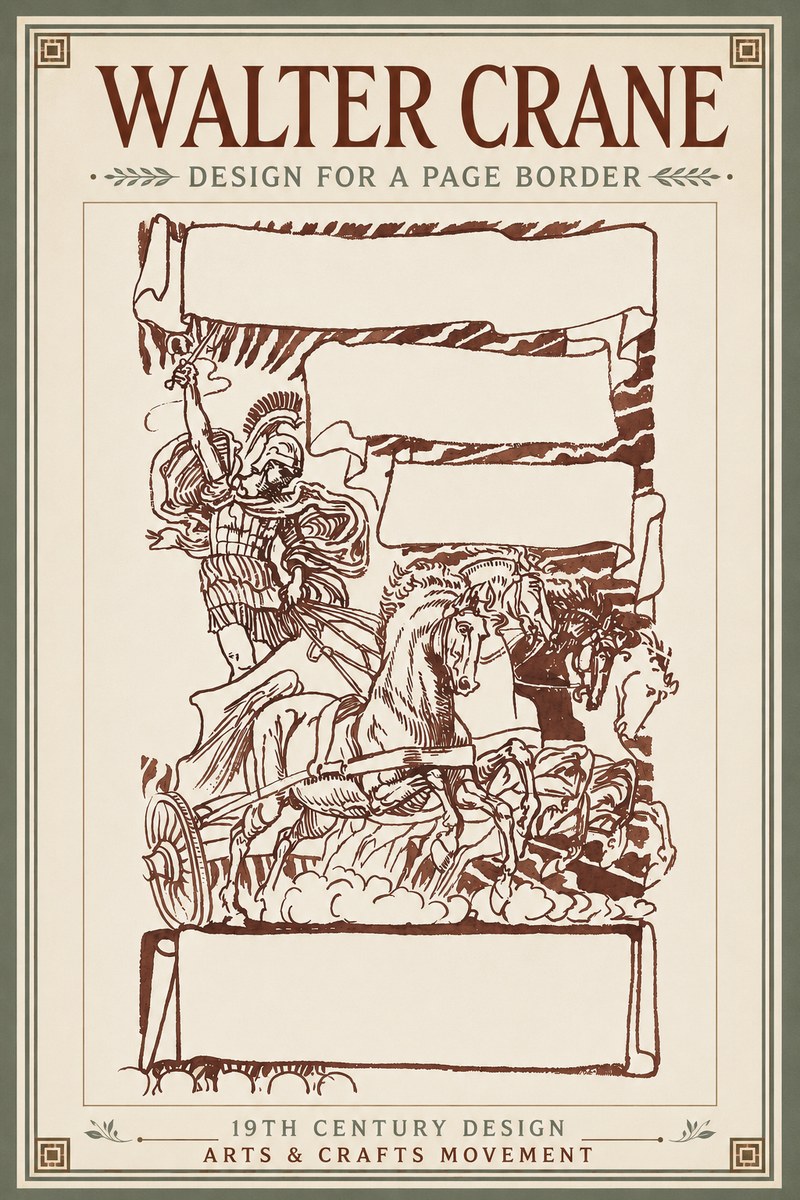 Walter Crane Design for a Page Border No3 - Plakát