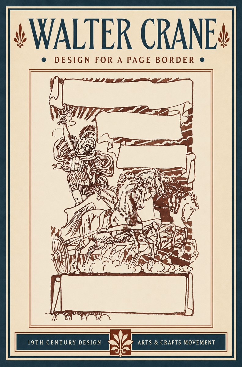 Walter Crane Design for a Page Border No4 - Plakát