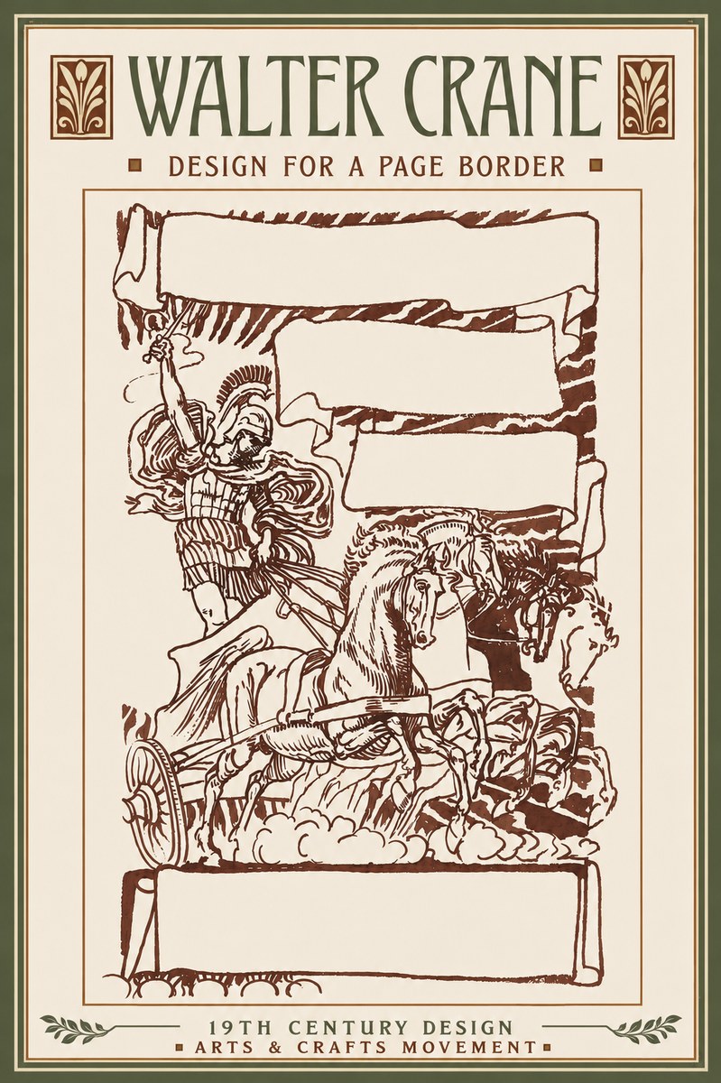 Walter Crane Design for a Page Border No6 - Plakát